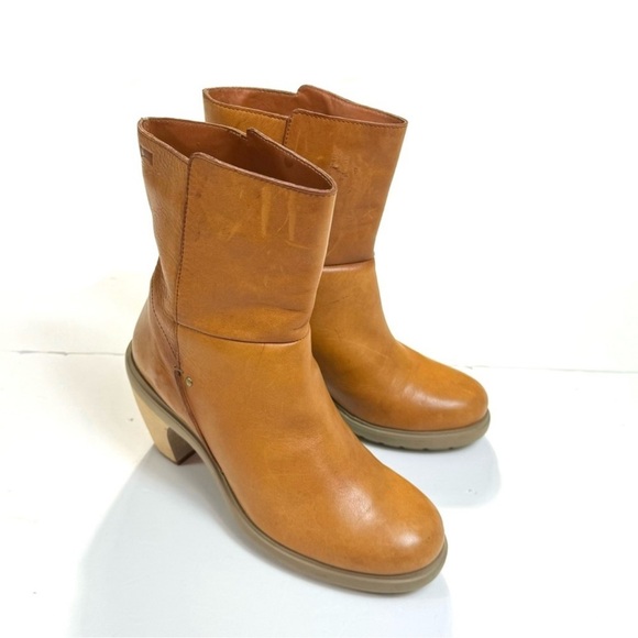 Camper 70s Retro Chunky Wood Heel Ankle Boot in Honey Tan Size 9 - Picture 4 of 11
